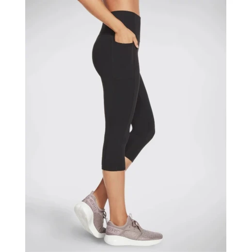 Skechers Go Walk Wear High Waisted Capri Legging Black M Athletic Comfort - Skechers - Image 3