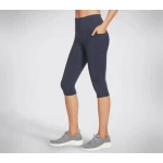 Skechers Go Walk Wear Capri Legging High Waisted Navy M Athletic Activewear - Skechers