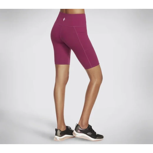 Skechers GoWalk Wear High Waisted Bike Short GOFLEX Burgundy 10 Inch Large - Skechers - Image 3
