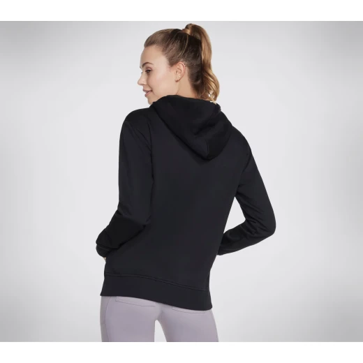 سترة بغطاء رأس نسائية من سكيتشرز سوداء متوسطة الحجم من صوف سكيتش سويتس - سكيتشرز - Image 3
