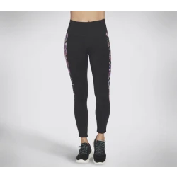 Skechers GoFlex Ultraviolet High Waisted Legging Black Floral Print Medium