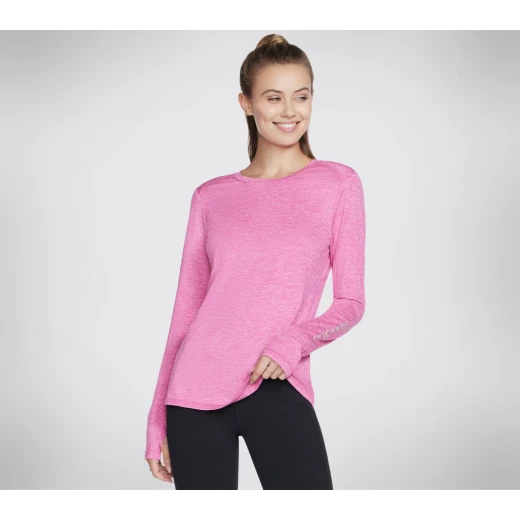 Skechers Go Walk Wear Go Dri Swift Long Sleeve Crew Pink M Women's Top - Skechers - Image 2
