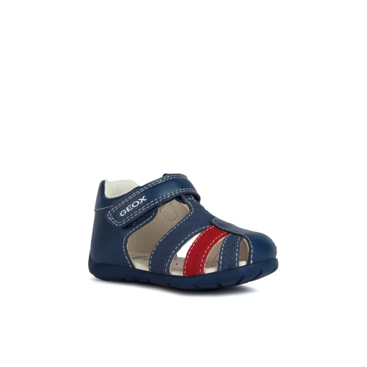 Geox Baby Elthan Navy Sandals: Comfortable Canvas and Leather-Effect Upper for Toddlers. Easy Entry and Adjustable Fit for Summertime Adventures. Size 25 - Elthan - Image 3