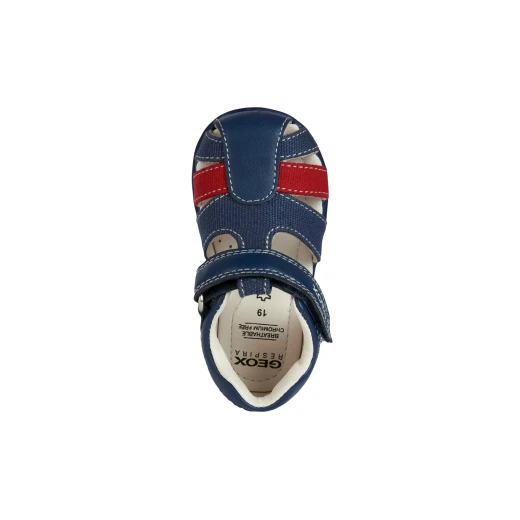 Geox Baby Elthan Navy Sandals: Comfortable Canvas and Leather-Effect Upper for Toddlers. Easy Entry and Adjustable Fit for Summertime Adventures. Size 25 - Elthan - Image 6