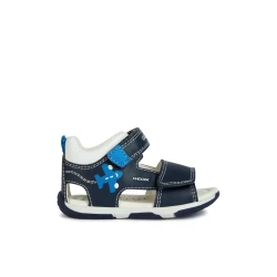 Geox Baby Tapuz Navy Sandals for Boys, Flexible Cushioned Design, Size 23