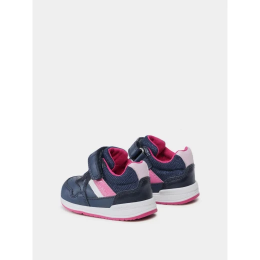 RISHON BABY Biglia Navy First Steps Shoes for Girls, Breathable and Comfortable Nappa Leather Toddler Footwear with Fuchsia Pink Detailing, Sizes 23, Easy On and Off - Geox - Image 3