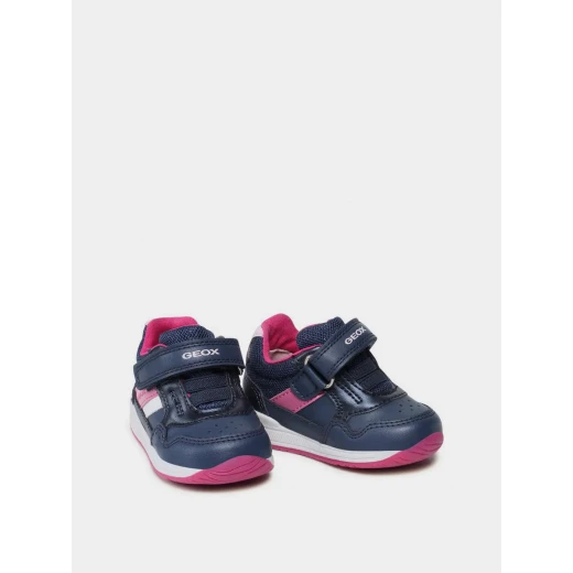 RISHON BABY Biglia Navy First Steps Shoes for Girls, Breathable and Comfortable Nappa Leather Toddler Footwear with Fuchsia Pink Detailing, Sizes 23, Easy On and Off - Geox - Image 5