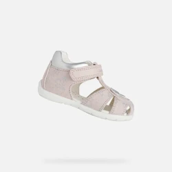 صنادل جيوكس إيلثان بيبي للبنات للخطوات الأولى وردي 26 قماش مسامي