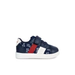 حذاء رياضي Geox BAYB DJROCK Navy للأولاد: حذاء رياضي خفيف الوزن ومريح من القماش، يتميز بتصميم مستوحى من التنس وزخارف حيوانات لطيفة، مقاسات 22. - بَيب