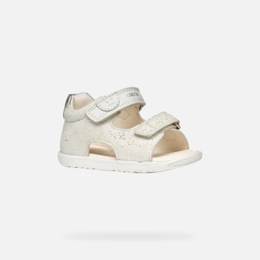 Macchia Baby Macchia Baby Girls' Sandal White Suede First Steps with Double Riptape Closure, Closed Back for Support and Protection, Size 26. SKU: B254WA.007BC.C0459 - Geox - Image 10