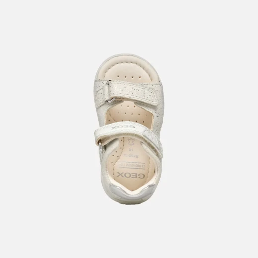 Macchia Baby Macchia Baby Girls' Sandal White Suede First Steps with Double Riptape Closure, Closed Back for Support and Protection, Size 26. SKU: B254WA.007BC.C0459 - Geox - Image 11