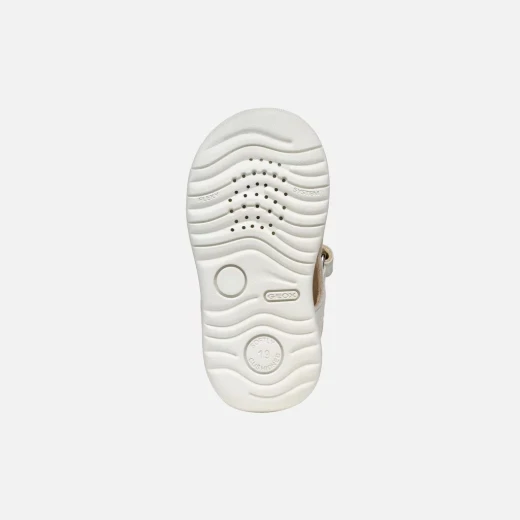Macchia Baby Macchia Baby Girls' Sandal White Suede First Steps with Double Riptape Closure, Closed Back for Support and Protection, Size 26. SKU: B254WA.007BC.C0459 - Geox - Image 7