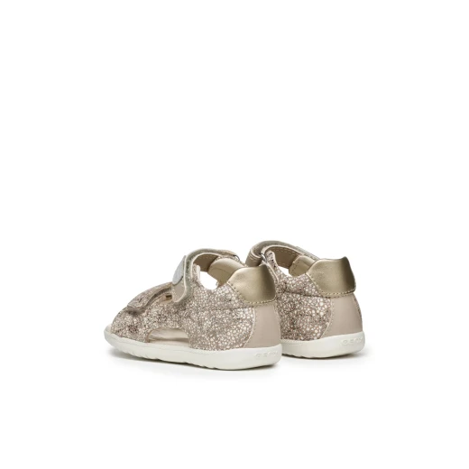 Geox Macchia Baby Sandals Beige Suede Leather 24 First Steps Shoes for Baby Girls Closed Back Double Riptape Closure Flexible Lightweight Support Protection - Geox - Image 16