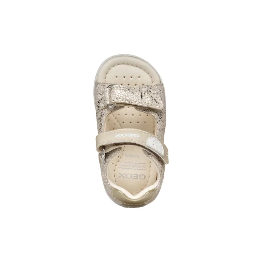 Geox Macchia Baby Sandals Beige Suede Leather 24 First Steps Shoes for Baby Girls Closed Back Double Riptape Closure Flexible Lightweight Support Protection - Geox - Image 18