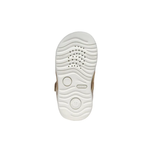Geox Macchia Baby Sandals Beige Suede Leather 24 First Steps Shoes for Baby Girls Closed Back Double Riptape Closure Flexible Lightweight Support Protection - Geox - Image 19
