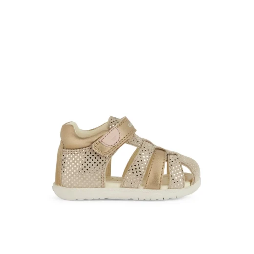 IUPIDOO BABY Macchia Sandal in Beige for Little Girls 23 Closed Toe Design, Pearlescent Leather Effect, Comfortable Fit, Summer Casual Wear, B254WB.007NF.C0871 - Geox - Image 2