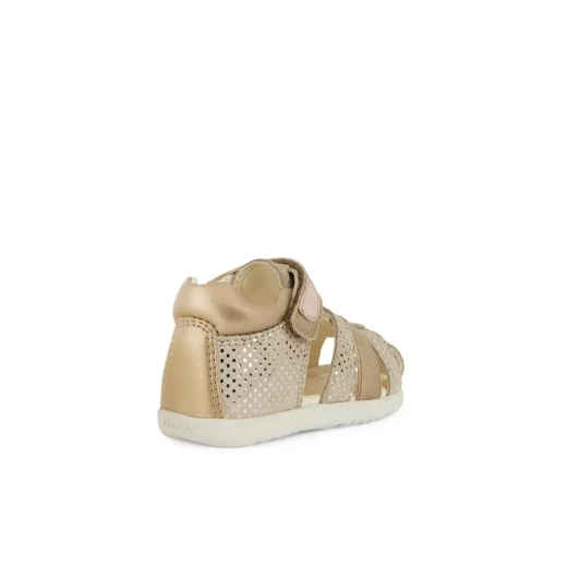 IUPIDOO BABY Macchia Sandal in Beige for Little Girls 23 Closed Toe Design, Pearlescent Leather Effect, Comfortable Fit, Summer Casual Wear, B254WB.007NF.C0871 - Geox - Image 4