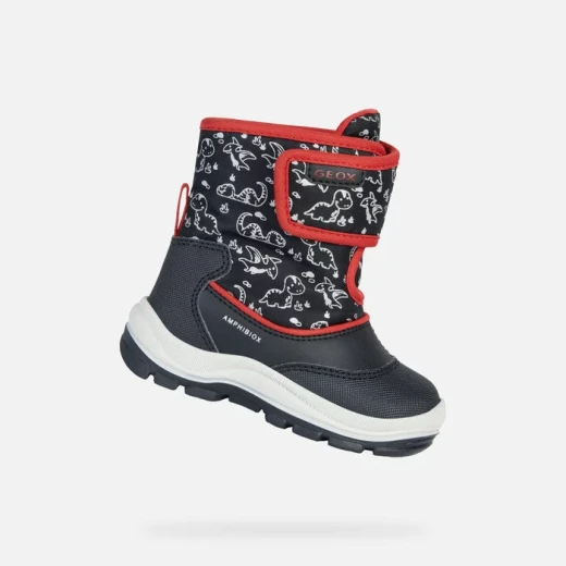 Geox Flanfil ABX Baby Waterproof Ankle Boots Black Dinosaur Print 22 Geox Flanfil ABX Baby Waterproof Ankle Boots Black Dinosaur Print 22