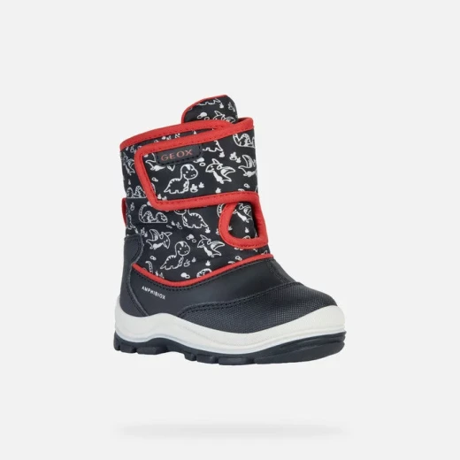 Geox Flanfil ABX Baby Waterproof Ankle Boots Black Dinosaur Print 26 - Geox - Image 3