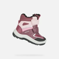 Geox Flanfil ABX Baby Winter Ankle Boots for Girls Waterproof Burgundy and Pink Colors Featuring Innovative Design and Comfort Size 22 for Cold Weather Protection