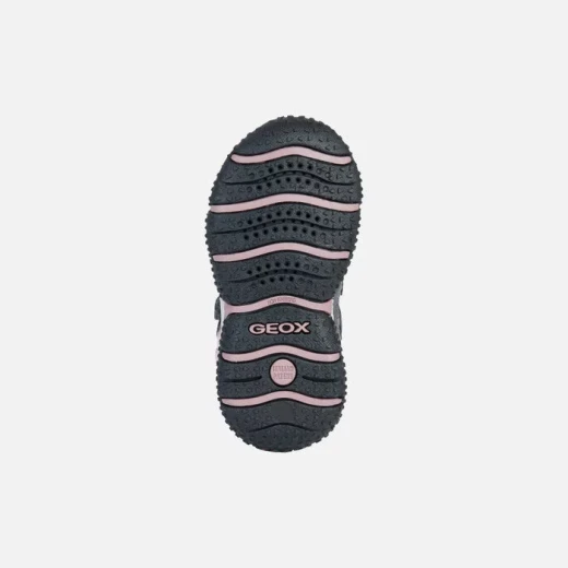 Geox Baltic ABX Baby Girls' Waterproof Mountain Boots Grey and Pink Polka Dot Design with Flower Detail Size 23 Protects Feet from Rain Outdoor Fashion - Geox - Image 5