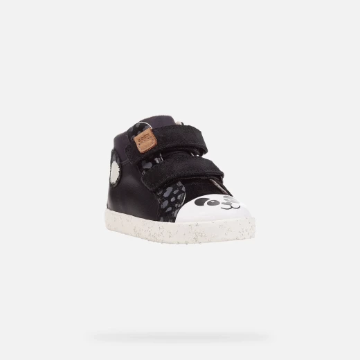 Geox Kilwi Baby Mid Cut Sneakers Black Recycled Nappa Suede WWF Collaboration Toddler Shoes Size 26 Breathable Comfortable Lightweight Fast Delivery Easy Exchange - Geox - Image 3