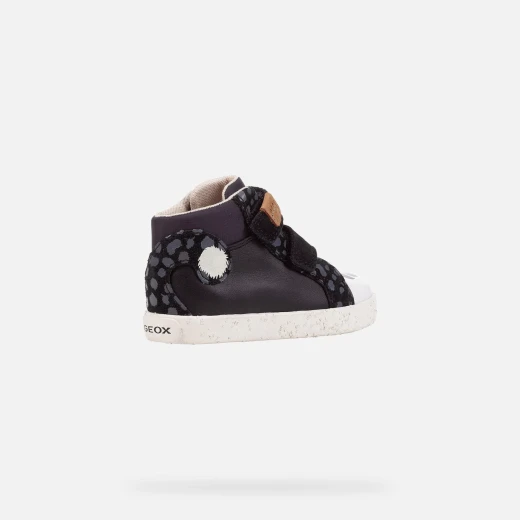Geox Kilwi Baby Mid Cut Sneakers Black Recycled Nappa Suede WWF Collaboration Toddler Shoes Size 24 Comfortable Breathable Sustainable Design Fast Delivery and Easy Exchange - Geox - Image 4