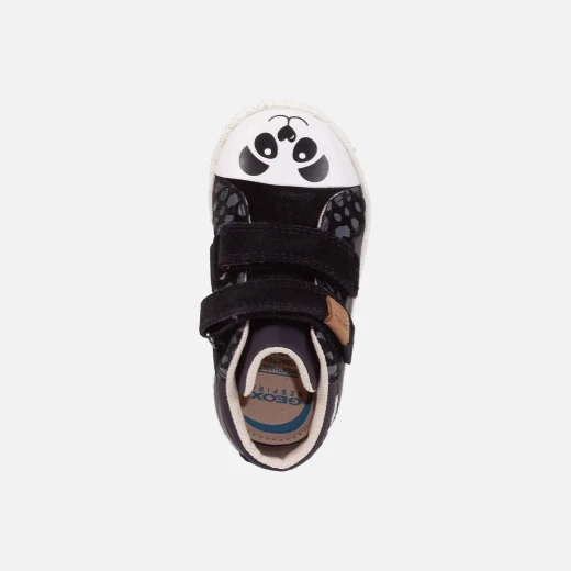 Geox Kilwi Baby Mid Cut Sneakers Black Recycled Nappa Suede WWF Collaboration Toddler Shoes Size 24 Comfortable Breathable Sustainable Design Fast Delivery and Easy Exchange - Geox - Image 5