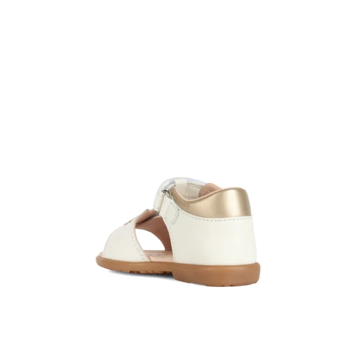 Geox Baby Verred Sandals White 24: Breathable Nappa Leather Toddler Sandals with Double Riptape Closure, Closed Back for Stability & Protection, Lightweight Design for Girls - Geox - Image 4