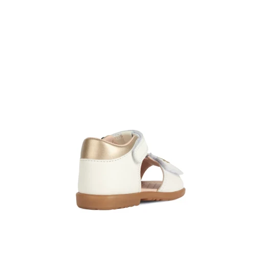 Geox Baby Verred Sandals White 24: Breathable Nappa Leather Toddler Sandals with Double Riptape Closure, Closed Back for Stability & Protection, Lightweight Design for Girls - Geox - Image 5