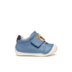 TUTIM Baby Boys' Sneakers AVIO Blue 23 for Crawling Stage with Riptape Fastening and Nappa Leather Upper. Designed for Comfort and Foot Development. Item B3539C.00085.C4128