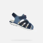 Delhi Baby Boys' Casual Blue Leather Sandals with Adjustable Straps Size 26 - Geox