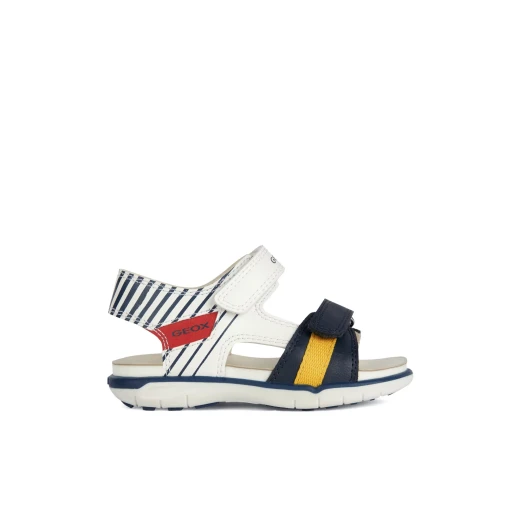 Geox Baby Delhi Sandals White Leatherette Open Toe Adjustable Summer Footwear for Baby Boys Size 27 Fast Delivery Easy Exchange - Geox - Image 2