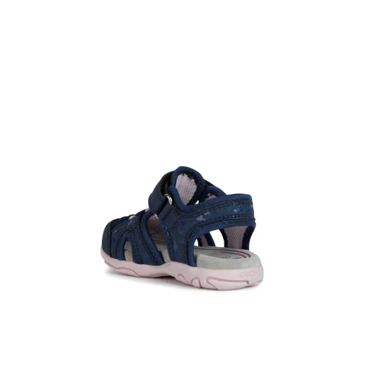 Geox Baby Flaffee Sandals Navy 26 Closed Toe Breathable Leather Effect Mesh Riptape Closure for Baby Girls with Printed Details Comfortable and Stylish - Geox - Image 4
