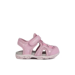 Geox Baby Flaffee Sandals Pink 27 Breathable Closed Toe Riptape Closure