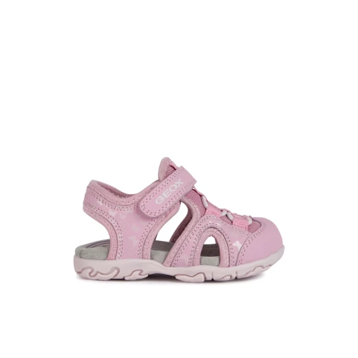 Geox Baby Flaffee Sandals Pink 26 Breathable Closed Toe for Girls - Geox - Image 2