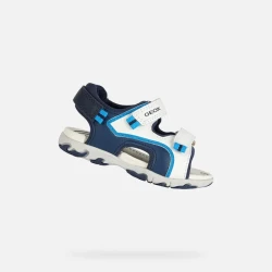 Geox Flaffee Baby Boys Sandals White Navy 26 Open Toe Breathable
