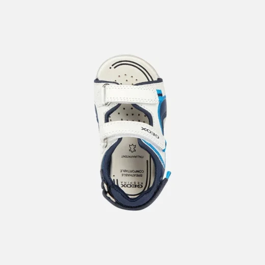 Geox Flaffee Baby Boys Sandals White Navy 26 Open Toe Breathable - Geox - Image 5