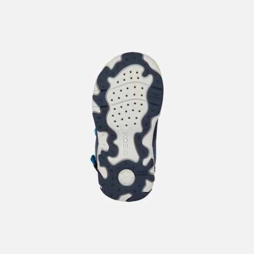 Geox Flaffee Baby Sandals White and Navy Blue 24 Open Toe Lightweight - Geox - Image 6