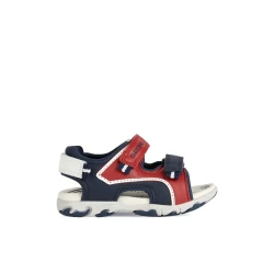 Geox Baby Flaffee Sandals Red 24 Open Toe Breathable Lightweight Nappa and Elastane Construction Adjustable Closure with Riptapes Perfect for First Outdoor Adventures
