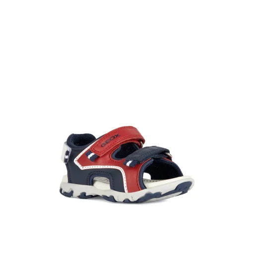 Geox Baby Flaffee Sandals Red 24 Open Toe Breathable Lightweight Nappa and Elastane Construction Adjustable Closure with Riptapes Perfect for First Outdoor Adventures - Geox - Image 3