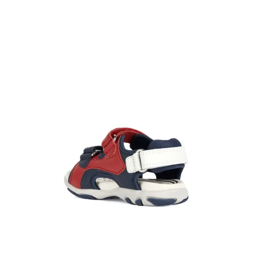 Geox Baby Flaffee Sandals Red 24 Open Toe Breathable Lightweight Nappa and Elastane Construction Adjustable Closure with Riptapes Perfect for First Outdoor Adventures - Geox - Image 4