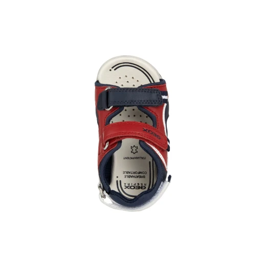 Geox Baby Flaffee Sandals Red 24 Open Toe Breathable Lightweight Nappa and Elastane Construction Adjustable Closure with Riptapes Perfect for First Outdoor Adventures - Geox - Image 6