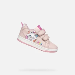 Geox New Flick Baby Sneakers Pale Pink Featuring Marie Aristocats Print Size 23 Breathable and Flexible Low Cut Design with Double Riptape Closure for Easy Wear Fast Delivery