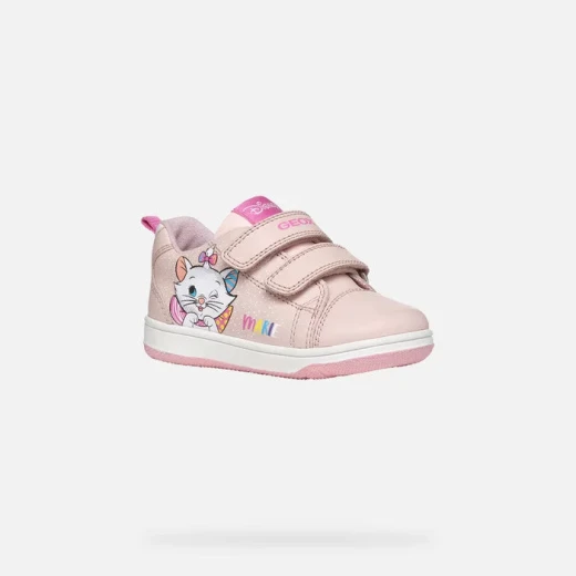 Geox New Flick Baby Sneakers Pale Pink Featuring Marie Aristocats Print Size 23 Breathable and Flexible Low Cut Design with Double Riptape Closure for Easy Wear Fast Delivery - Geox - Image 3