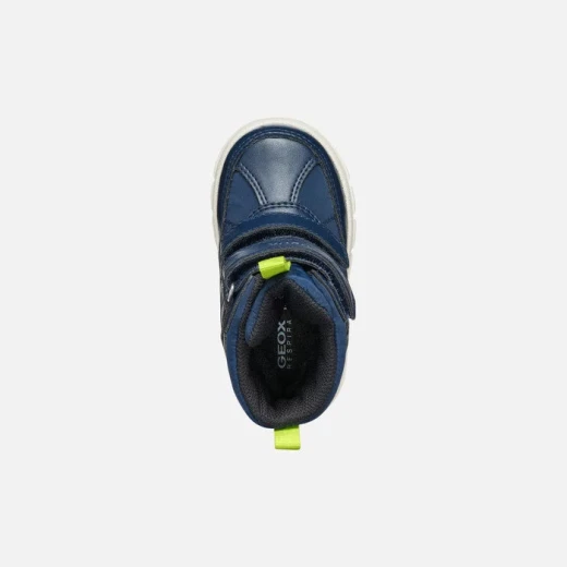 Geox Willaboom ABX Baby Waterproof Ankle Boots Navy Blue and Lime Green Sporty Design with Double Riptape Closure for Easy Foot Entry, Size 26 - Geox - Image 5