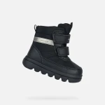 Geox Willaboom ABX Baby Waterproof Ankle Boots Black, Boys' Cosy Winter Boots with Double Riptape Closure, Outdoor Energy, Size 22, Fast Delivery and Easy Exchange - Geox
