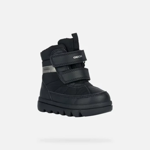 Geox Willaboom ABX Baby Waterproof Ankle Boots Black, Boys' Cosy Winter Boots with Double Riptape Closure, Outdoor Energy, Size 22, Fast Delivery and Easy Exchange - Geox - Image 3