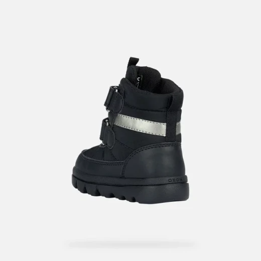 Geox Willaboom ABX Baby Waterproof Ankle Boots Black, Boys' Cosy Winter Boots with Double Riptape Closure, Outdoor Energy, Size 22, Fast Delivery and Easy Exchange - Geox - Image 4