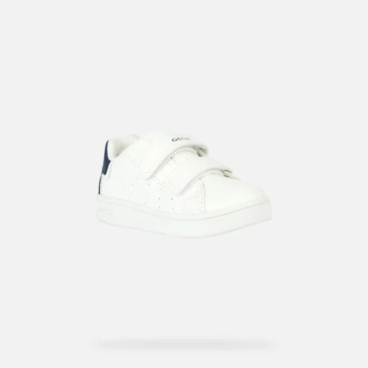 Geox Eclyper Baby Sneakers White 27 Leather Effect Double Riptape Closure - Geox - Image 3